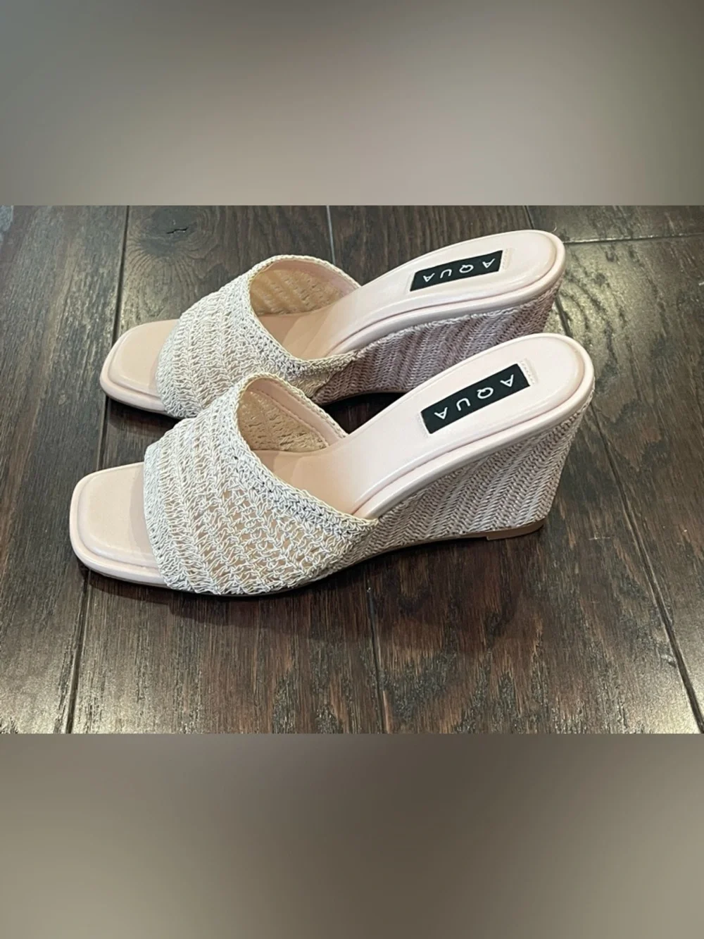Aqua Areli Wedge Rose Slide Sandal Shoes Women Size 8M NEW